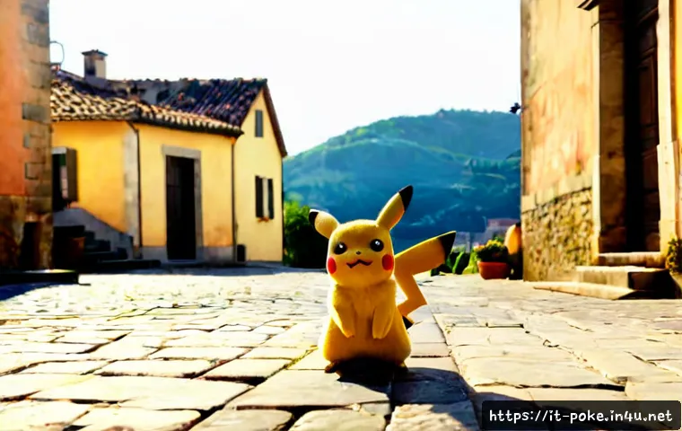 Home 17 피카츄와 지우의 만남과 특별한 관계 - Photorealistic cinematic scene of Pikachu meeting Ash Ketchum for the first time in a sunlit Italian...